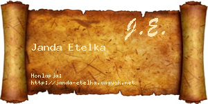 Janda Etelka névjegykártya